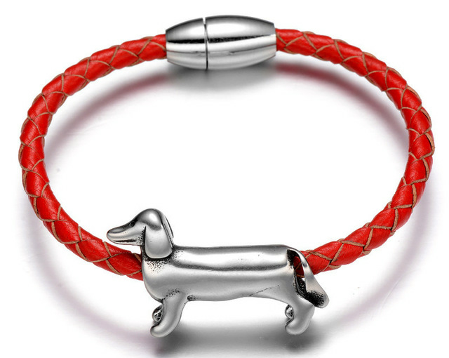 Supercute Dachshund Bracelet and Stainless Steel Charm 🐾