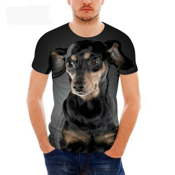 Cool Dachshund Print T Shirt for Men 🐾