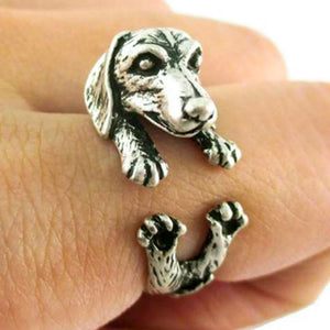 Vintage Silver-Plated Dachshund Wrap Ring 🐾