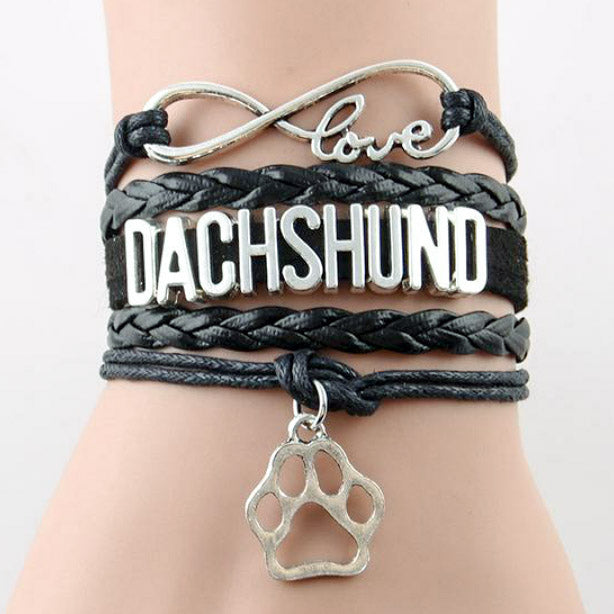 Charming Leather Dachshund Bracelets & Pendant Paw 🐾