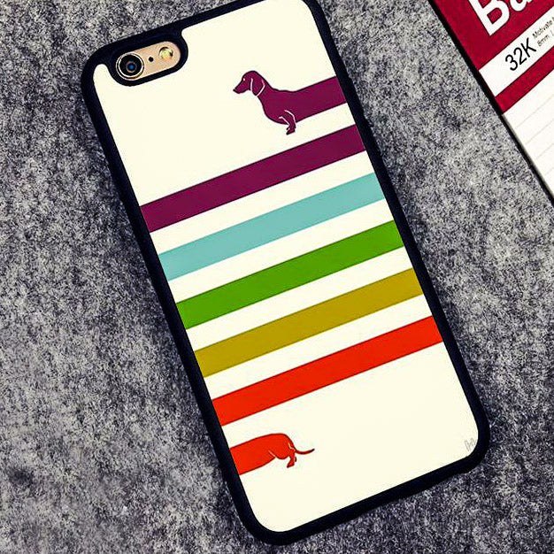 Colorful Looooong Dachshund Printed Case for iPhone 🐾