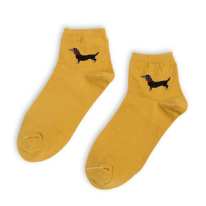 Casual Dachshund Unisex Cotton Socks - 5 Pairs / Colors 🐾