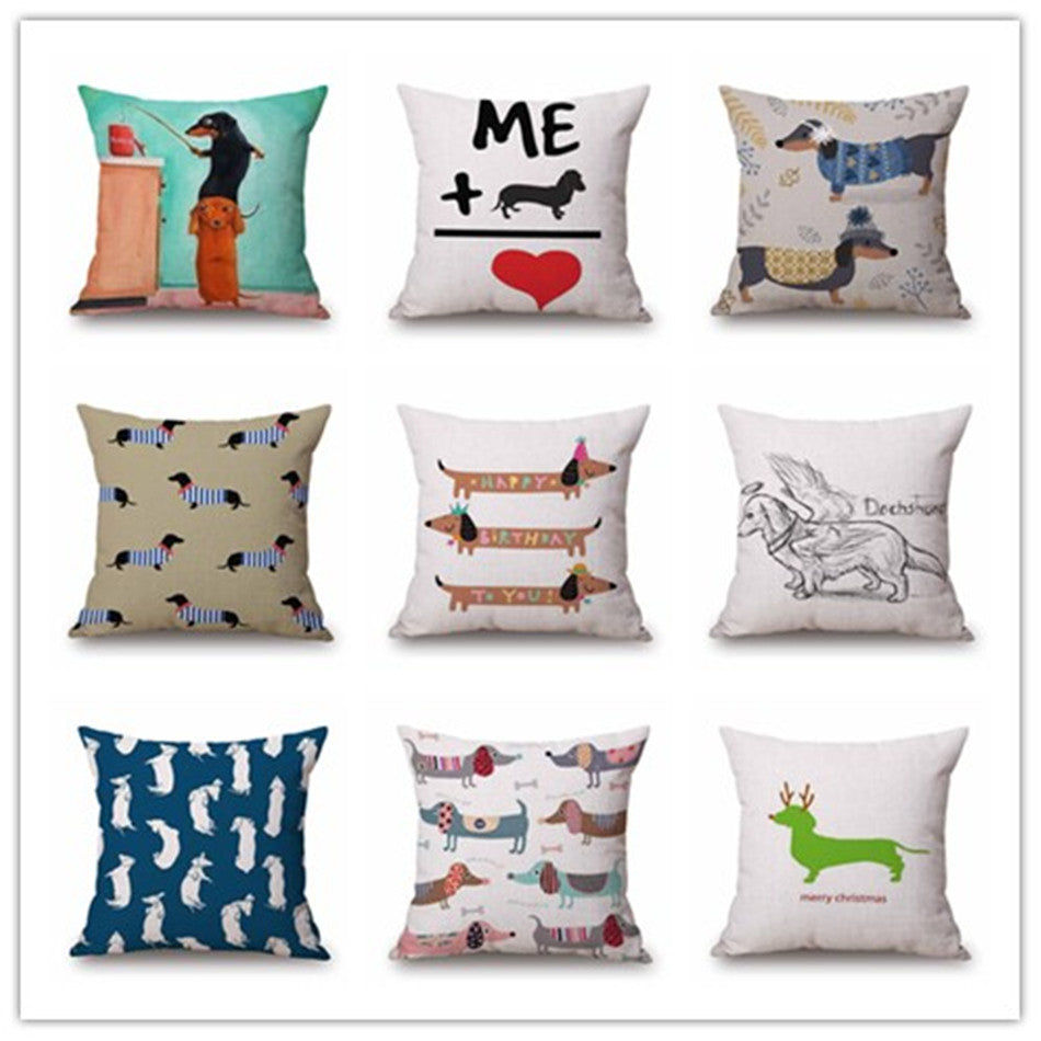 Happy Dachshund Decorative Cushion Pillowcases 🐾