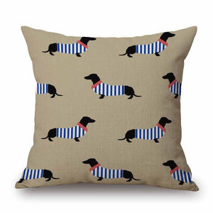 Happy Dachshund Decorative Cushion Pillowcases 🐾
