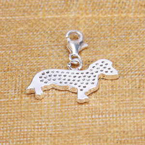 Fabulous Silver Zirconia-Pave Dachshund Charms 🐾