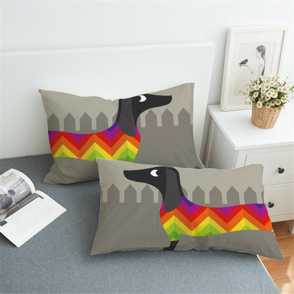 2 Pieces Dachshund Dog Cute Puppy Soft Pillow Cases 🐾